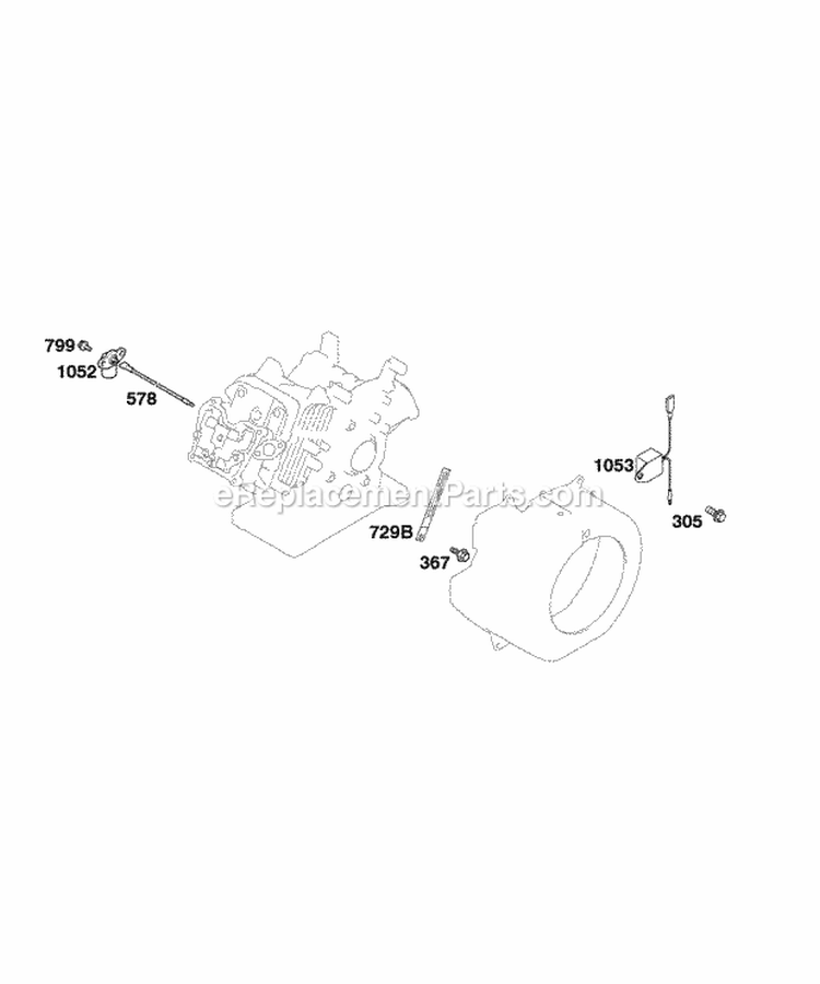 Oil Sensor Group Diagram and Parts List for 118436-0115-B1  Briggs and Stratton Engine